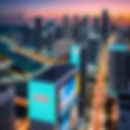 Vibrant skyline of Miami showcasing advertising billboards