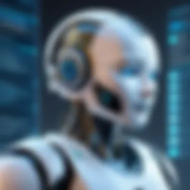 The Unique Language of AI Chatbots Representation of AI chatbots communicating in a unique language