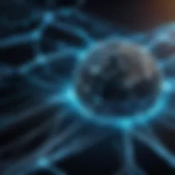 Visual representation of AI systems exchanging data in a network