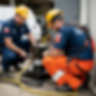 Emergency Response Team at Work Emergency response team of Ars Rescue Rooter addressing a plumbing crisis