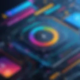 Colorful user interface designs showcasing creativity and innovation