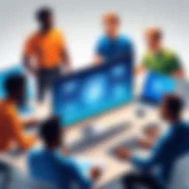 Diverse Team Collaboration Diverse team collaborating on software development projects