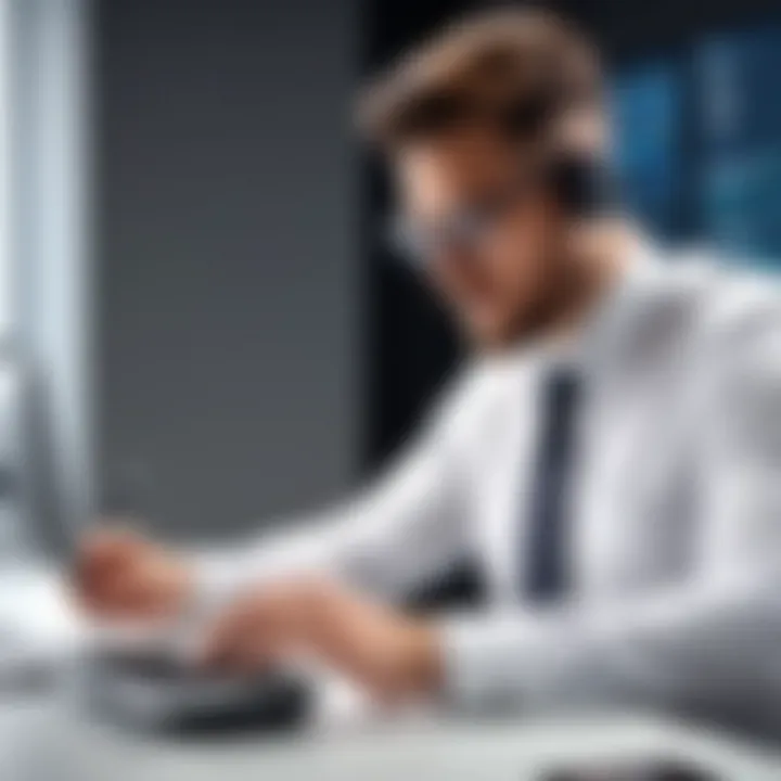 A recruiter conducting a reference check over the phone