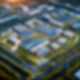 Aerial view of Research Triangle Park showcasing biotech facilities