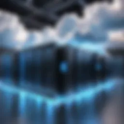 Illustration of a futuristic cloud data center