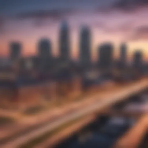 Columbus Ohio skyline at dusk