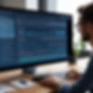 Analyzing User Feedback for Insightful Outcomes An analyst reviewing user feedback data collected from interviews.