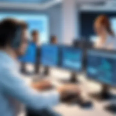 Collaboration in a Tech Support Setting Service Desk Analyst collaborating with team members