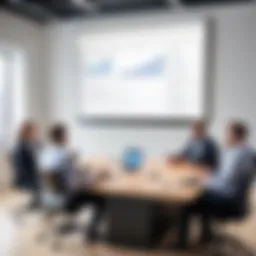 A strategic meeting taking place in a modern office setting