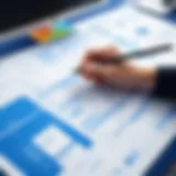Blueprint of a development plan outlining goals and strategies