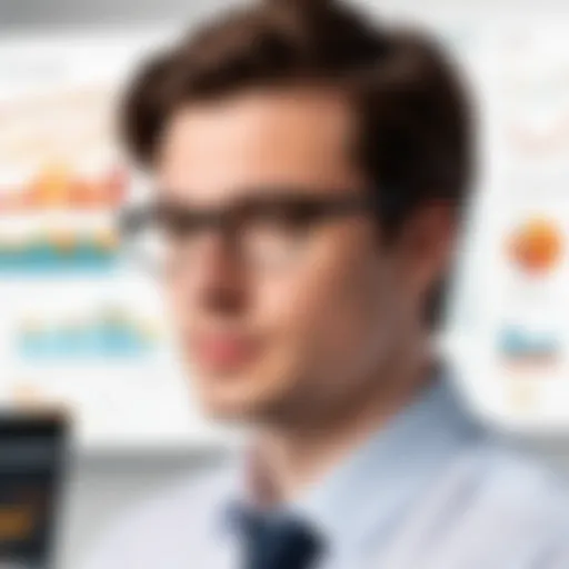 An analytical professional engaged in data visualization