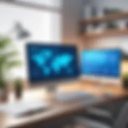 Conceptual illustration of remote work environment