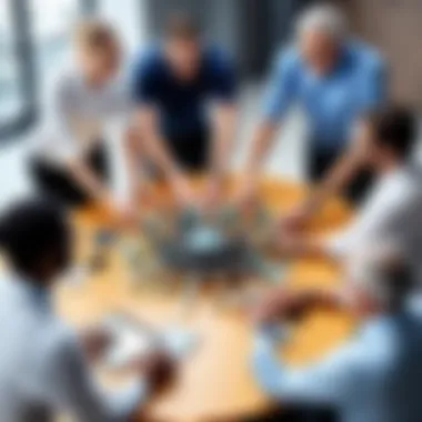 Cultivating Team Cohesion Diverse team engaged in a team-building activity led by a senior employee relations manager
