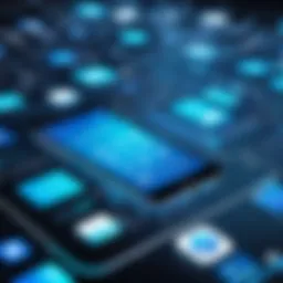 An abstract representation of mobile technology advancements and their influence on communication.