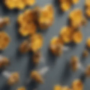 Architectural Bee Brigade Group of helper bees constructing honeycomb