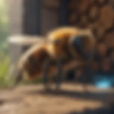 Sentinel Defender Bee Diligent helper bee guarding the hive entrance