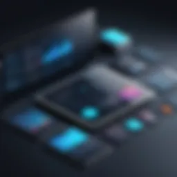 A sleek interface design showcasing various UI elements