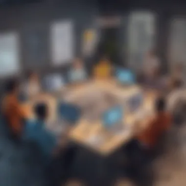 A diverse group of professionals engaging in a meeting