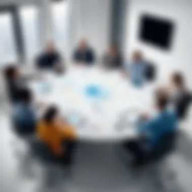 Team Collaboration at Evernorth A diverse group engaged in a brainstorming session highlighting teamwork.
