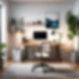 A modern home office setup with ergonomic furniture and technology