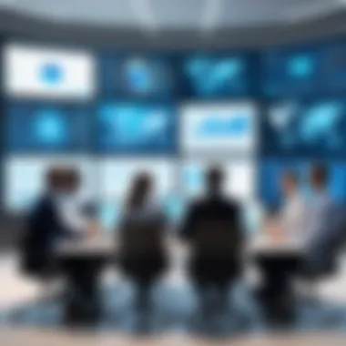 Virtual Team Collaboration A diverse group of professionals engaged in a virtual meeting