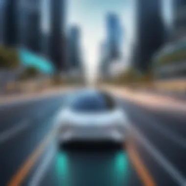 Autonomous Transportation in Smart Cities An autonomous vehicle navigating through a smart city