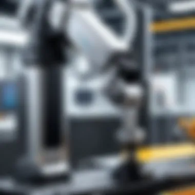 Precision in Industrial Robotics A sophisticated robotic arm demonstrating precision in an industrial setting