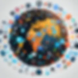 A visual representation of alternative data sources like social media and location data.