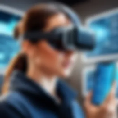 Augmented Reality: Empowering Creative Industries A creative professional using AR tools for design and innovation.