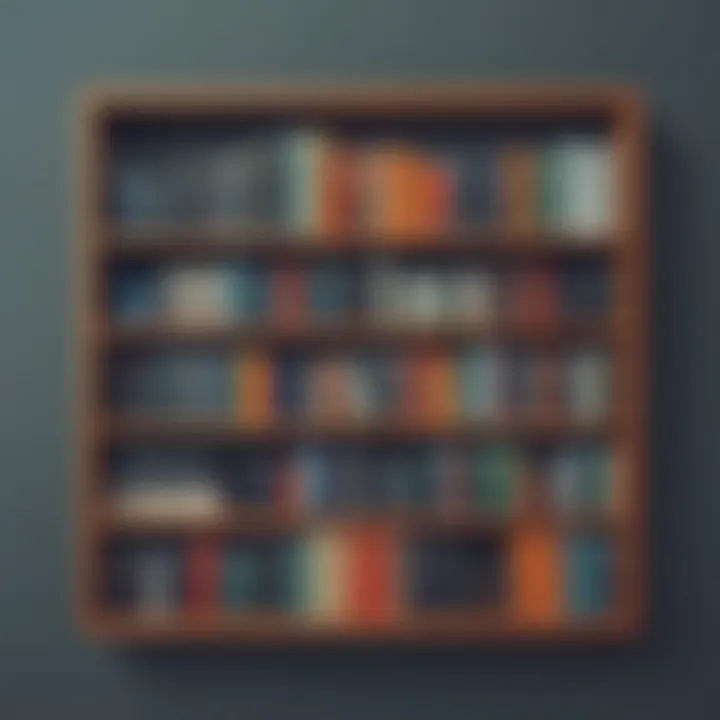 Minimalistic bookshelf with various programming books