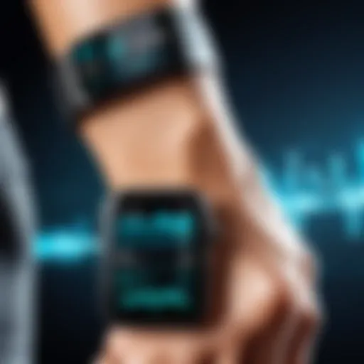 Wearable technology displaying fitness metrics