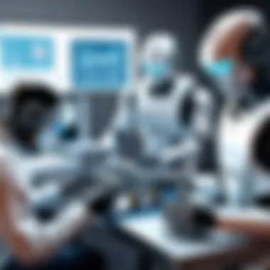 Engineers Collaborating on Robotics A group of engineers collaborating on a robotics project