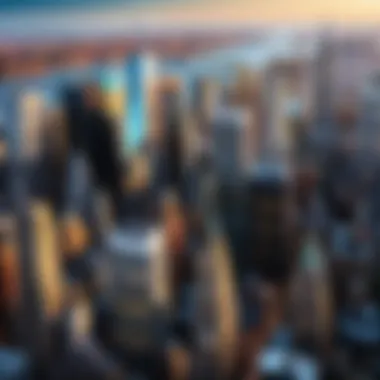 New York City Skyline A bustling New York City skyline representing the vibrant job market.
