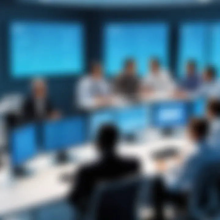 A group of professionals engaged in a discussion about COBOL development.