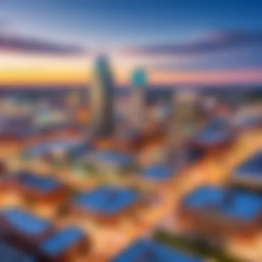 An overview of the Indianapolis skyline showcasing technology hubs