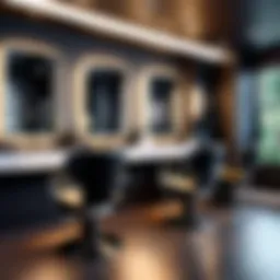 A stylish salon interior showcasing modern design and ambiance