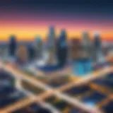 Insightful view of Houston's Skyline with technology overlay