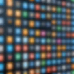 A diverse range of free software icons showcasing functionality