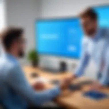 Client Interaction and Problem Solving Employee discussing solutions with a client
