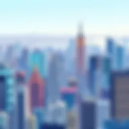 A bustling New York City skyline representing tech growth