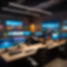 A bustling development studio showcasing innovative game design