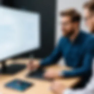 Guidance from Expert Instructors Instructor guiding students through a UX design session