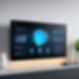A modern smart home control panel showcasing various connected devices.