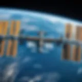 A panoramic view of the International Space Station orbiting Earth