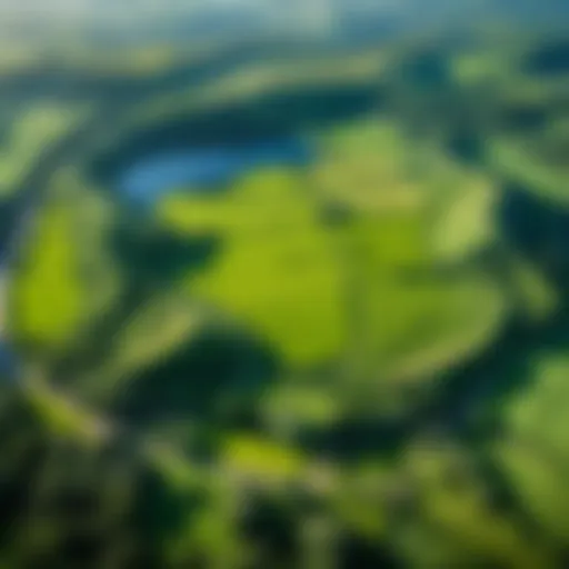 Aerial view of the lush green landscapes of Somerset