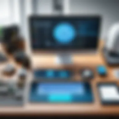 Diverse automation tools and software on a desk