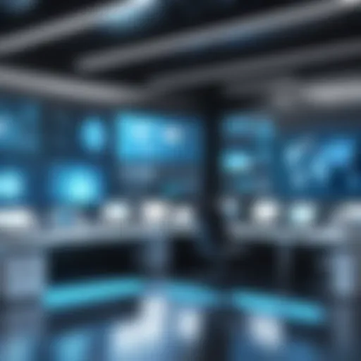 A futuristic workspace showcasing automation technology