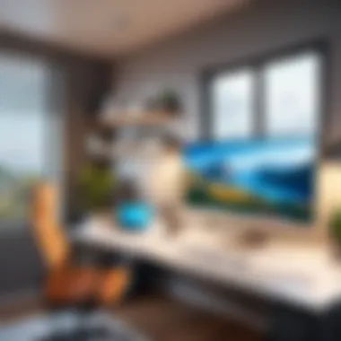Ideal Home Office for Remote Work A peaceful home office setup conducive for remote work.