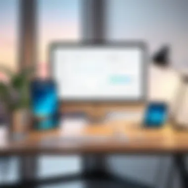 Motivational Workspace for Success A motivational workspace with productivity items and resources.