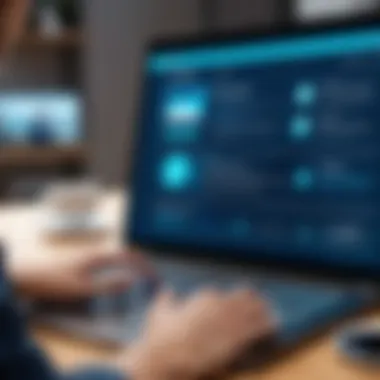 Virtual Customer Service Interaction A person engaged in a virtual customer service interaction on a laptop.